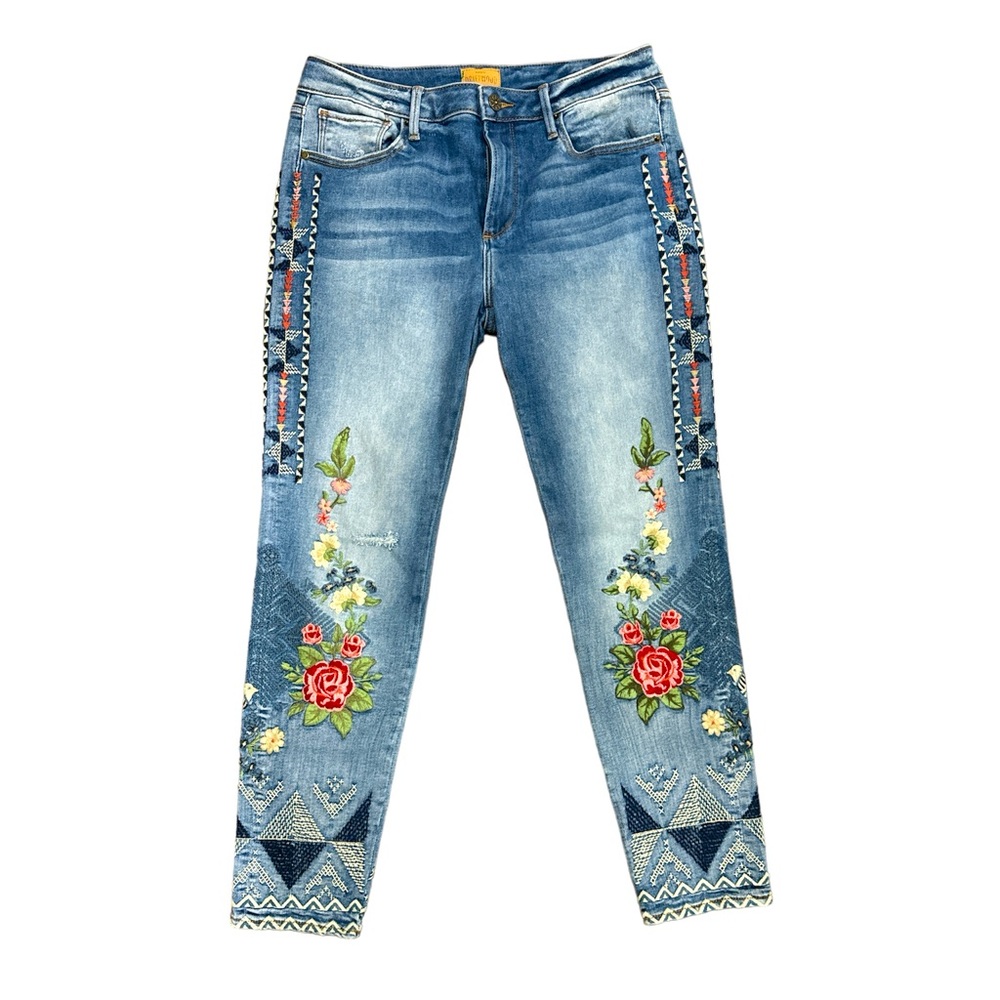 Driftwood beautifully embroidered Jackie jeans in size 29